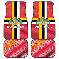 Dominica Flag Car Mats Red Yellow and Black with Coat of Arms and National Motto Design - Wonder Print Shop