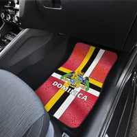 Dominica Flag Car Mats Red Yellow and Black with Coat of Arms and National Motto Design - Wonder Print Shop