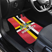 Dominica Flag Car Mats Red Yellow and Black with Coat of Arms and National Motto Design - Wonder Print Shop