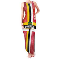Dominica Flag Family Matching Tank Maxi Dress and Hawaiian Shirt Red Yellow and Black with Coat of Arms and National Motto Design - Wonder Print Shop