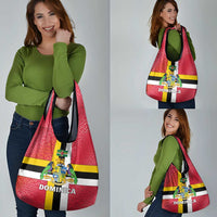 Dominica Flag Grocery Bag Red Yellow and Black with Coat of Arms and National Motto Design - Wonder Print Shop