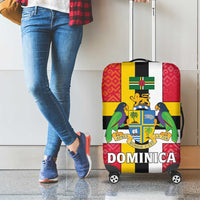 Dominica Flag Luggage Cover Red Yellow and Black with Coat of Arms and National Motto Design - Wonder Print Shop
