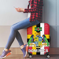 Dominica Flag Luggage Cover Red Yellow and Black with Coat of Arms and National Motto Design - Wonder Print Shop