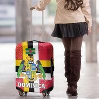 Dominica Flag Luggage Cover Red Yellow and Black with Coat of Arms and National Motto Design - Wonder Print Shop