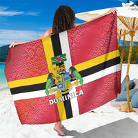 Dominica Flag Sarong Red Yellow and Black with Coat of Arms and National Motto Design - Wonder Print Shop