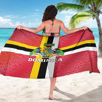 Dominica Flag Sarong Red Yellow and Black with Coat of Arms and National Motto Design - Wonder Print Shop