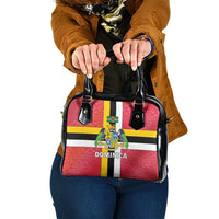 Dominica Flag Shoulder Handbag Red Yellow and Black with Coat of Arms and National Motto Design - Wonder Print Shop