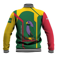 Dominica Flag Baseball Jacket National Parrot and Stars Design with Motto Apres Bondie C’est La Ter - Wonder Print Shop