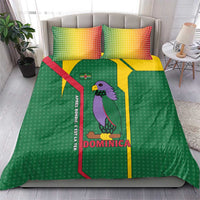 Dominica Flag Bedding Set National Parrot and Stars Design with Motto Apres Bondie C’est La Ter - Wonder Print Shop