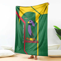 Dominica Flag Blanket National Parrot and Stars Design with Motto Apres Bondie C’est La Ter - Wonder Print Shop