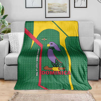 Dominica Flag Blanket National Parrot and Stars Design with Motto Apres Bondie C’est La Ter - Wonder Print Shop