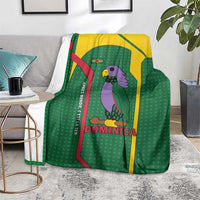 Dominica Flag Blanket National Parrot and Stars Design with Motto Apres Bondie C’est La Ter - Wonder Print Shop