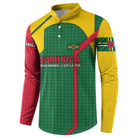 Dominica Flag Button Sweatshirt National Parrot and Stars Design with Motto Apres Bondie C’est La Ter - Wonder Print Shop