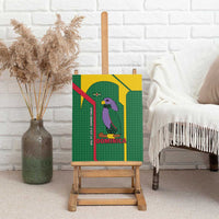 Dominica Flag Canvas Wall Art National Parrot and Stars Design with Motto Apres Bondie C’est La Ter - Wonder Print Shop