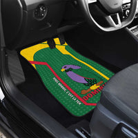 Dominica Flag Car Mats National Parrot and Stars Design with Motto Apres Bondie C’est La Ter - Wonder Print Shop