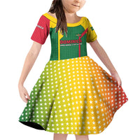 Dominica Flag Family Matching Off Shoulder Short Dress and Hawaiian Shirt National Parrot and Stars Design with Motto Apres Bondie C’est La Ter - Wonder Print Shop