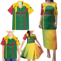 Dominica Flag Family Matching Puletasi and Hawaiian Shirt National Parrot and Stars Design with Motto Apres Bondie C’est La Ter - Wonder Print Shop