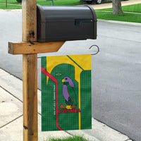 Dominica Flag Garden Flag National Parrot and Stars Design with Motto Apres Bondie C’est La Ter - Wonder Print Shop