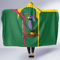 Dominica Flag Hooded Blanket National Parrot and Stars Design with Motto Apres Bondie C’est La Ter - Wonder Print Shop