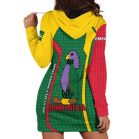 Dominica Flag Hoodie Dress National Parrot and Stars Design with Motto Apres Bondie C’est La Ter - Wonder Print Shop