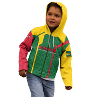 Dominica Flag Kid Hoodie National Parrot and Stars Design with Motto Apres Bondie C’est La Ter - Wonder Print Shop