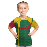 Dominica Flag Kid T Shirt National Parrot and Stars Design with Motto Apres Bondie C’est La Ter - Wonder Print Shop