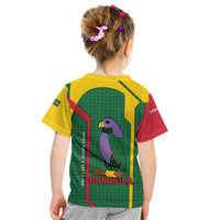 Dominica Flag Kid T Shirt National Parrot and Stars Design with Motto Apres Bondie C’est La Ter - Wonder Print Shop