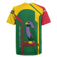 Dominica Flag Rugby Jersey National Parrot and Stars Design with Motto Apres Bondie C’est La Ter - Wonder Print Shop