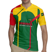 Dominica Flag Rugby Jersey National Parrot and Stars Design with Motto Apres Bondie C’est La Ter - Wonder Print Shop