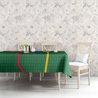 Dominica Flag Tablecloth National Parrot and Stars Design with Motto Apres Bondie C’est La Ter - Wonder Print Shop