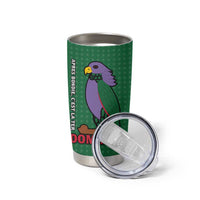 Dominica Flag Tumbler Cup National Parrot and Stars Design with Motto Apres Bondie C’est La Ter - Wonder Print Shop