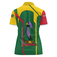 Dominica Flag Women Polo Shirt National Parrot and Stars Design with Motto Apres Bondie C’est La Ter - Wonder Print Shop