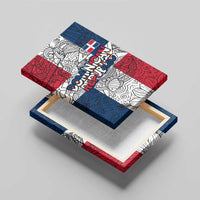 Dominican Republic Flag Canvas Wall Art Red White and Blue Pattern with National Emblem and Tribal Design - Wonder Print Shop