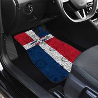 Dominican Republic Flag Car Mats Red White and Blue Pattern with National Emblem and Tribal Design - Wonder Print Shop