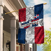 Dominican Republic Flag Garden Flag Red White and Blue Pattern with National Emblem and Tribal Design - Wonder Print Shop
