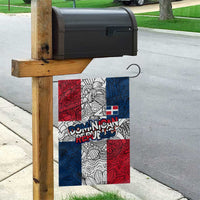 Dominican Republic Flag Garden Flag Red White and Blue Pattern with National Emblem and Tribal Design - Wonder Print Shop