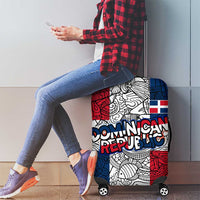 Dominican Republic Flag Luggage Cover Red White and Blue Pattern with National Emblem and Tribal Design - Wonder Print Shop