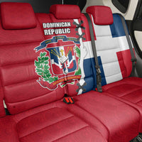 Dominican Republic Flag Half Zip Design Back Car Seat Cover with Coat of Arms and Taino Symbol - Wonder Print Shop
