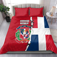 Dominican Republic Flag Half Zip Design Bedding Set with Coat of Arms and Taino Symbol - Wonder Print Shop