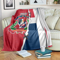 Dominican Republic Flag Half Zip Design Blanket with Coat of Arms and Taino Symbol - Wonder Print Shop