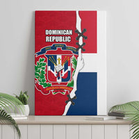 Dominican Republic Flag Half Zip Design Canvas Wall Art with Coat of Arms and Taino Symbol - Wonder Print Shop