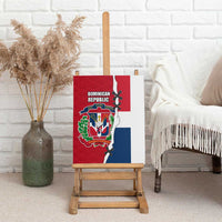 Dominican Republic Flag Half Zip Design Canvas Wall Art with Coat of Arms and Taino Symbol - Wonder Print Shop