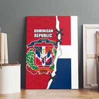 Dominican Republic Flag Half Zip Design Canvas Wall Art with Coat of Arms and Taino Symbol - Wonder Print Shop