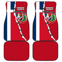 Dominican Republic Flag Half Zip Design Car Mats with Coat of Arms and Taino Symbol - Wonder Print Shop