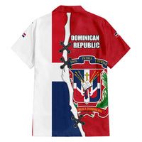 Dominican Republic Flag Half Zip Design Family Matching Tank Maxi Dress and Hawaiian Shirt with Coat of Arms and Taino Symbol - Wonder Print Shop