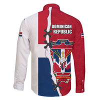 Dominican Republic Flag Half Zip Design Family Matching Tank Maxi Dress and Hawaiian Shirt with Coat of Arms and Taino Symbol - Wonder Print Shop