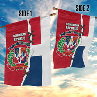 Dominican Republic Flag Half Zip Design Garden Flag with Coat of Arms and Taino Symbol - Wonder Print Shop