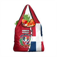 Dominican Republic Flag Half Zip Design Grocery Bag with Coat of Arms and Taino Symbol - Wonder Print Shop