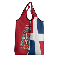 Dominican Republic Flag Half Zip Design Grocery Bag with Coat of Arms and Taino Symbol - Wonder Print Shop