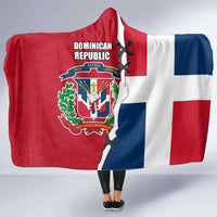 Dominican Republic Flag Half Zip Design Hooded Blanket with Coat of Arms and Taino Symbol - Wonder Print Shop